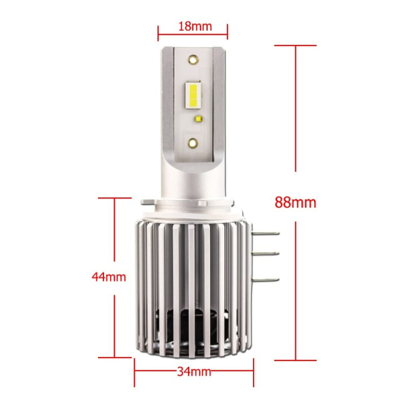 Set 2 LED-uri Auto Techstar® X9, H15, CSP si ZES 40w, 4000 Lumeni, 6500K, AUTO, 12-24 Volti, EPISTAR, Canbus, Radiator - 4 | YEO