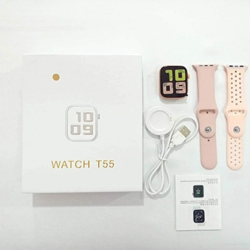 Ceas Smartwatch Techstar® T55, 1.3 Inch IPS, Monitorizare Cardiaca, Tensiune, Sedentarism, Bluetooth 5.0, 2 Curele, Roz - imagine 3