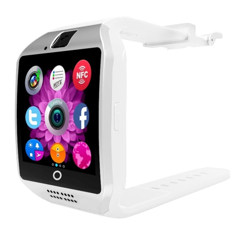 Smartwatch Vogue Q18 Curved cu Camera si Telefon 3G Alb Display 1.54