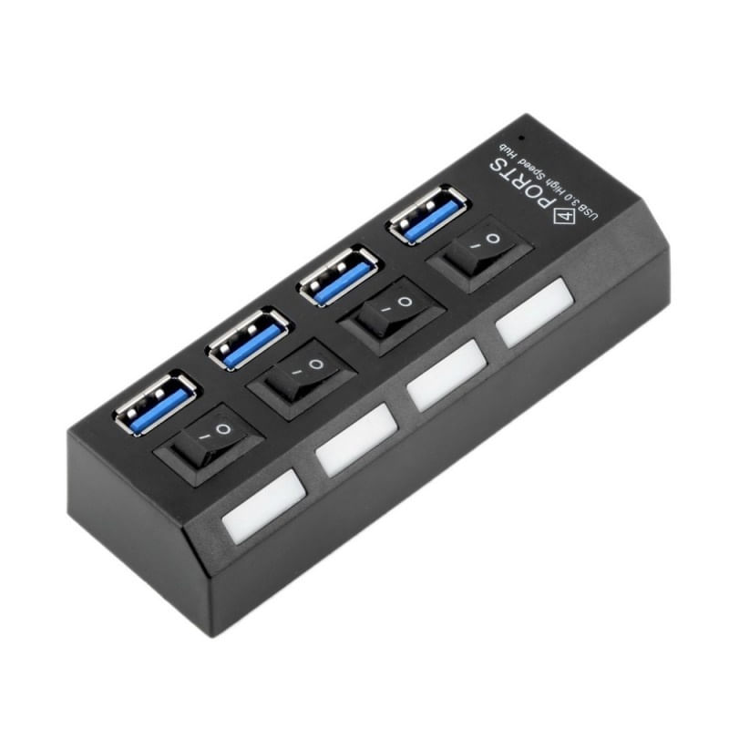 USB Hub Techstar® HB4, 3.0 High Speed, 4 Port USB 3.0, Buton On/Off, Conexiune USB 3.0 de mare viteza, USB - 2 | YEO