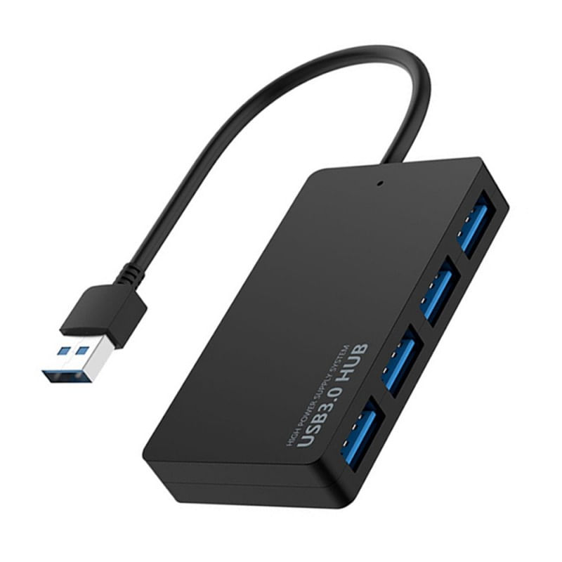 Hub USB cu 4 porturi Techstar® HUBA0402, 4 x USB 3.0, Transfer date de mare viteza 5Gbps, Negru - 1 | YEO