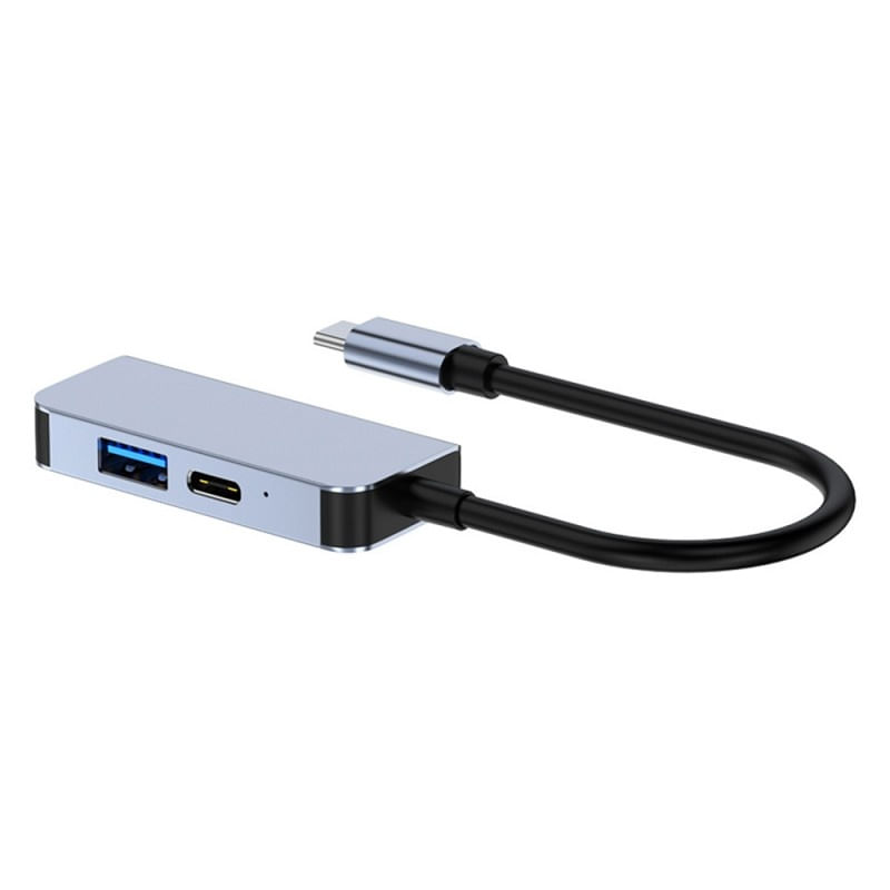 Adaptor multifunctional 3 in 1 USB-C la HDMI Techstar® CYC3IN1, HDMI 4K, 1 x USB 3.0, Compatibil MacBook Air si MacBook - 2 | YEO