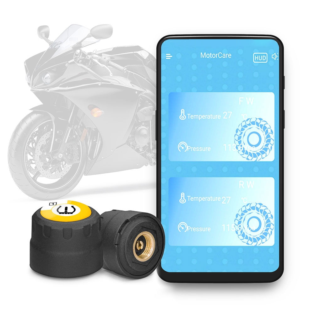 Set Senzori Techstar® TPMS cu Bluetooth pentru Motociclete, Monitorizare a Presiunii in Anvelope, Compatibil Android - 2 | YEO