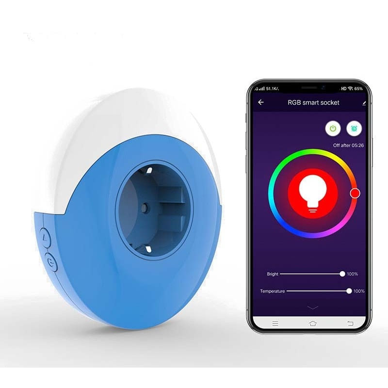 Priza Smart Techstar® M-A29, Conexiune Wireless, Lumina Ambientala RGB, Compatibil Alexa si Google Assistant - 2 | YEO