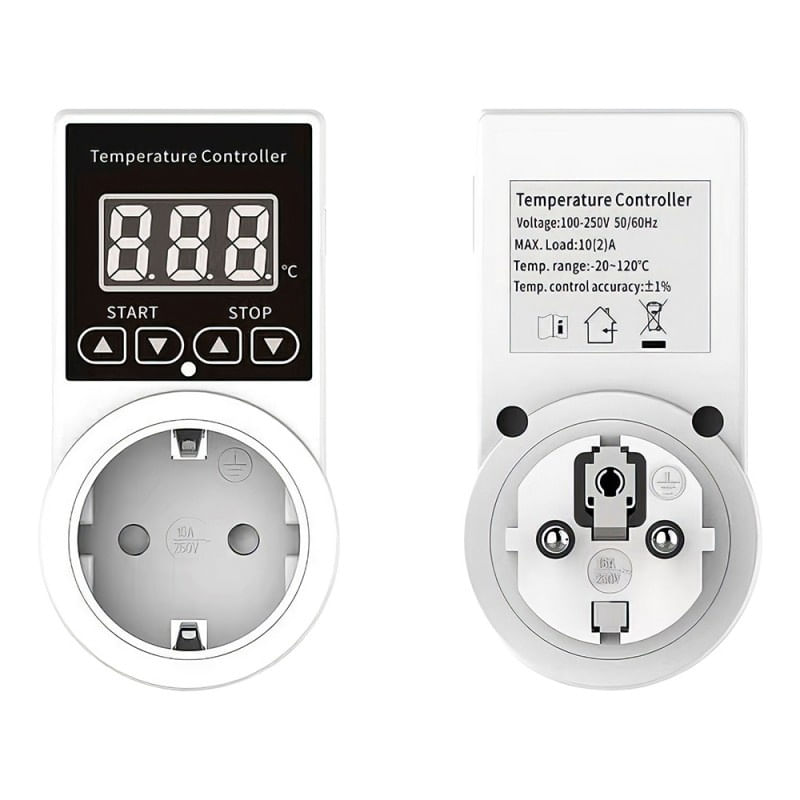 Priza Programabila Techstar® , Digital Timer, 240V, 10A, Timp/Temperatura, Termostat, Senzor Temperatura, Pentru sera - 4 | YEO
