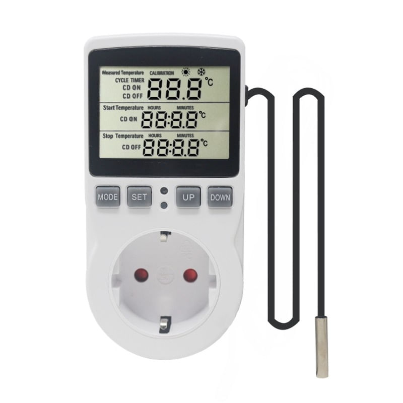 Priza Programabila Techstar® KT3100, Digital Timer, Priza Intrerupator, 230V, 16A, Programabila Timp/Temperatura