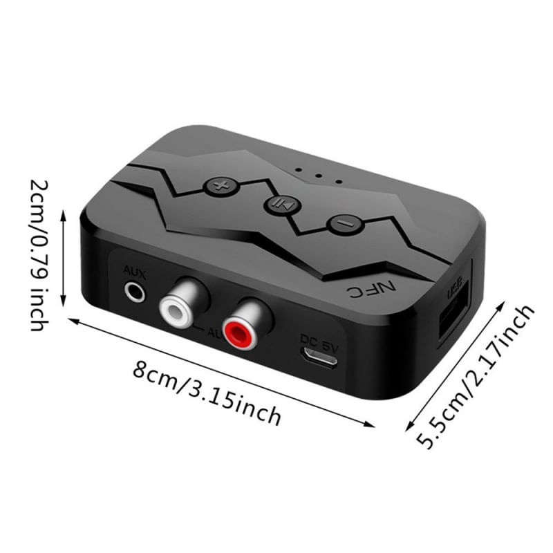 Adaptor Bluetooth Techstar® M23, transmitator si receptor pentru TV/PC/Sistem de sunet pentru casa, Jack 3.5mm, Micro