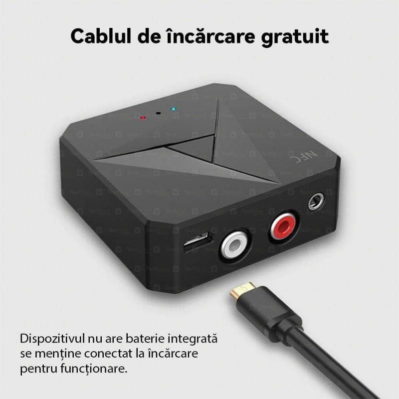Adaptor Bluetooth Techstar® M21, transmitator si receptor pentru TV/PC/Sistem de sunet pentru casa, Jack 3.5mm