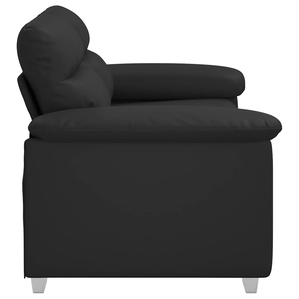 Canapea cu 2 locuri, negru, 120 cm, piele ecologica — imaginea 5