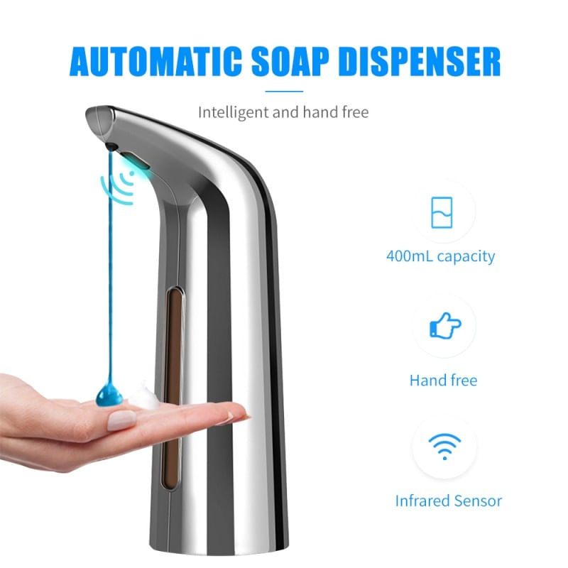 Dozator De Sapun, Aspect Cromat, Cu Senzor De Miscare, 400ml, IPX6