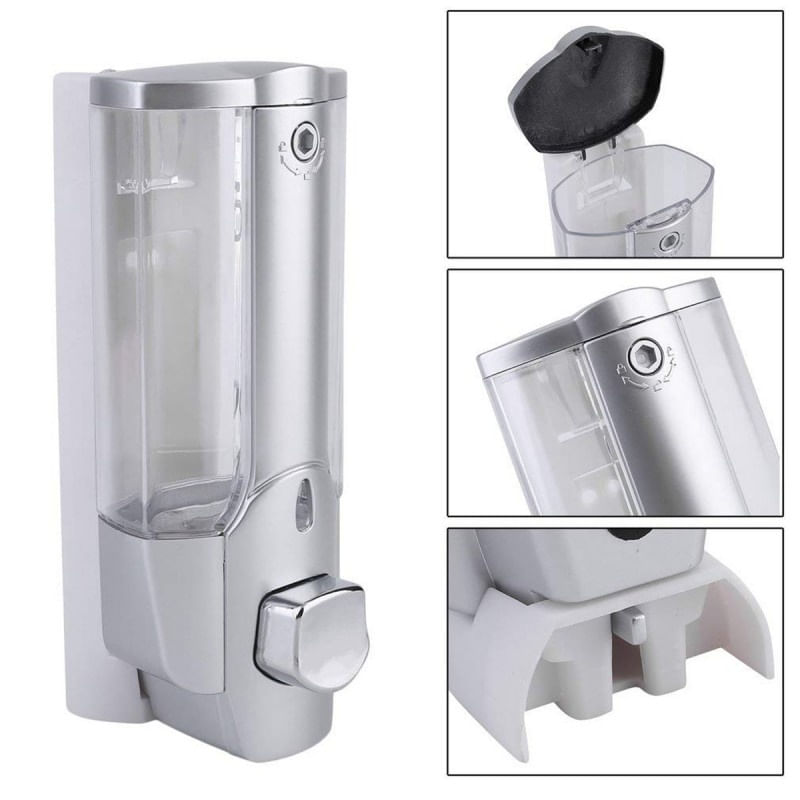 Dozator De Sapun, Argintiu, Montaj Perete, 350ml - 2 | YEO