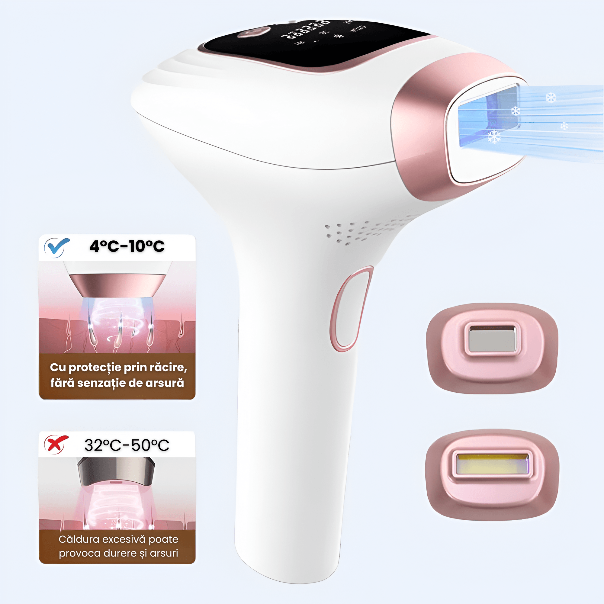Epilator IPL Multifunctional, 9 Niveluri de Energie, Moduri HR/SC/RA, 999.999 Impulsuri, Epilare Definitiva Fara Durere - imagine 3