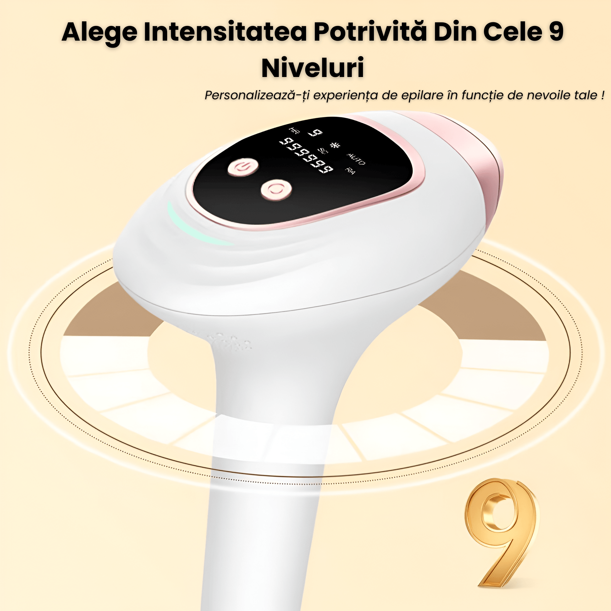 Epilator IPL Multifunctional, 9 Niveluri de Energie, Moduri HR/SC/RA, 999.999 Impulsuri, Epilare Definitiva Fara Durere - imagine 5