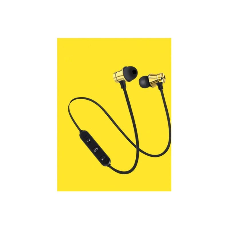 Casti Wireless Bluetooth Sport BT4, Waterproof, Tip In-Ear Headset, Microfon Incorporat, Auriu