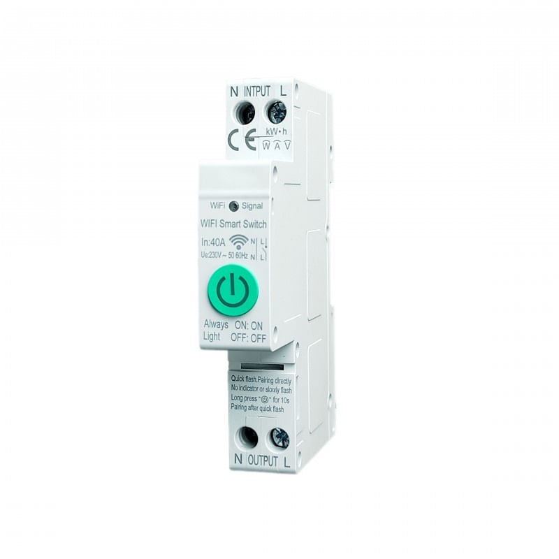 Siguranta Automata Inteligenta Techstar® WiFi, Monitorizare Consum, Tuya/Smartlife, 1P Pol, 1P+N, Monofazat, 40A