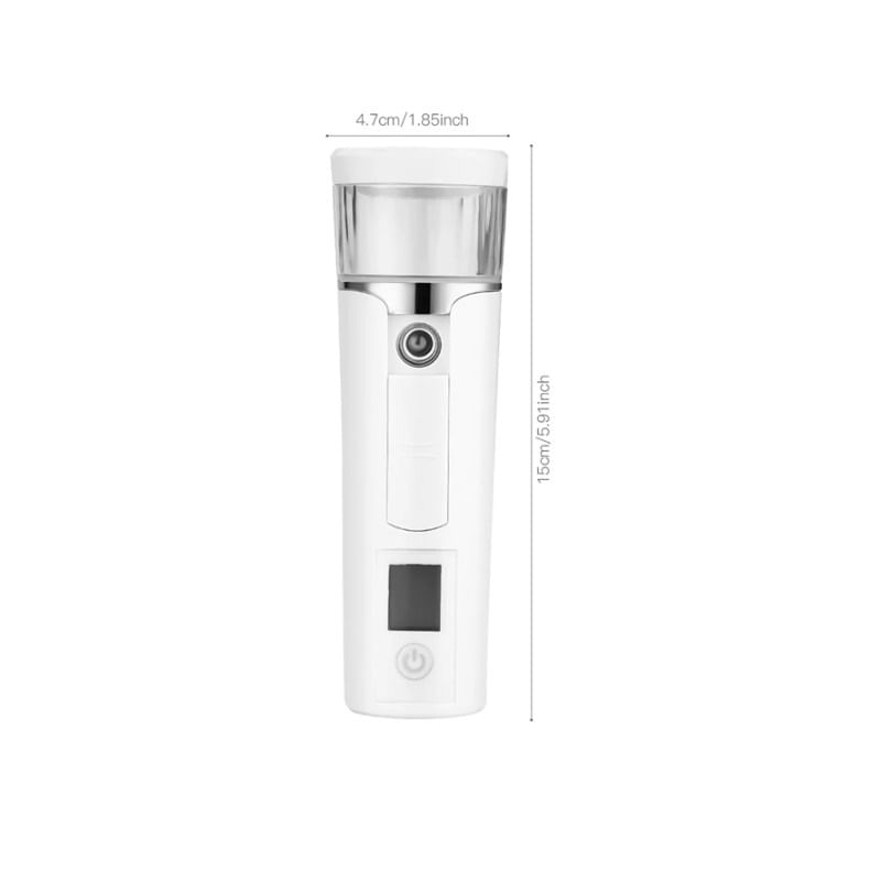 Umidificator Techstar® Hidratare Ten, Pulverizare Abur Rece, Rezervor 40ML, Display LCD, Reincarcabil, USB, 1200mAh