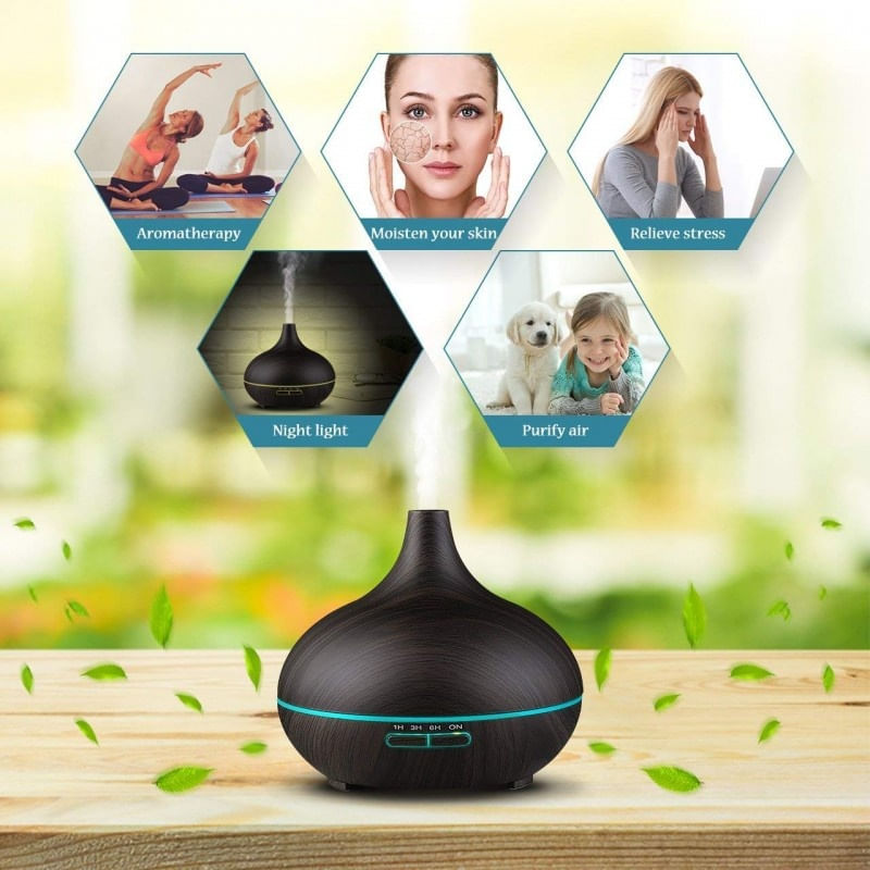 Umidificator si Purificator Aer cu Aromaterapie cu Ultrasunete, Uleiuri Esentiale, pentru Camera, Birou, de 400 ml - 4 | YEO