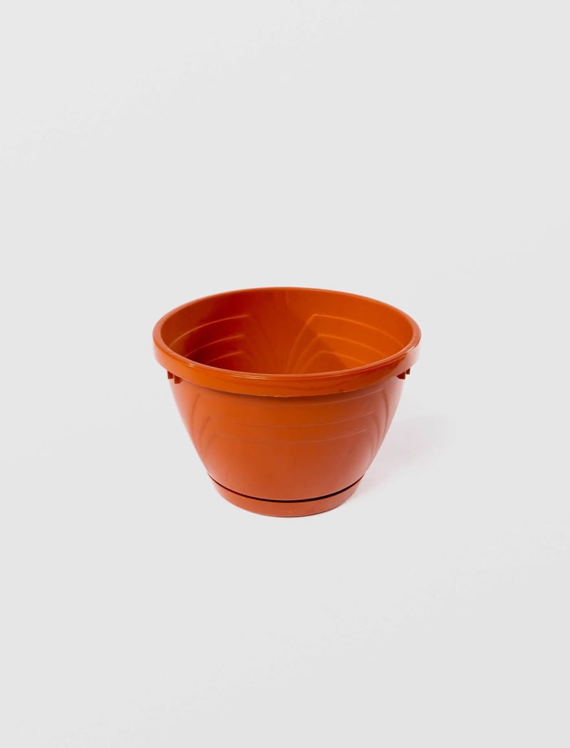 Ghiveci Premium pentru flori, Plastic, Maro, 24x16 cm