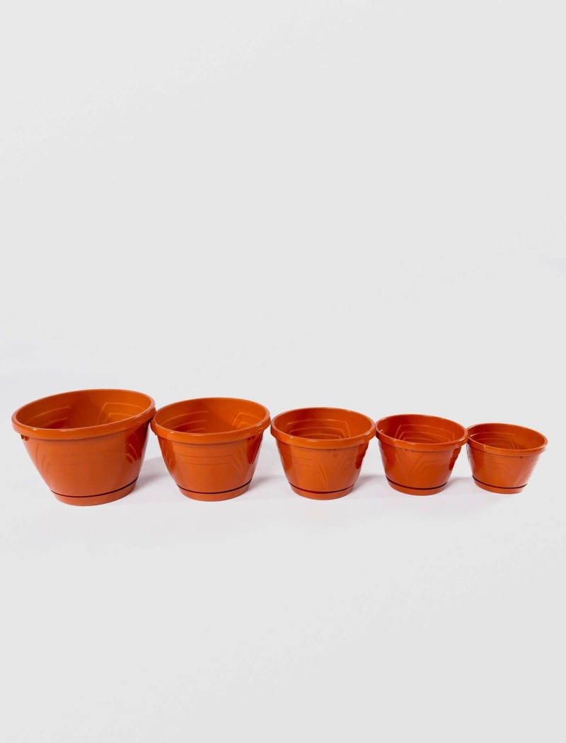 Ghiveci Premium pentru flori, Plastic, Maro, 24x16 cm — imaginea 2