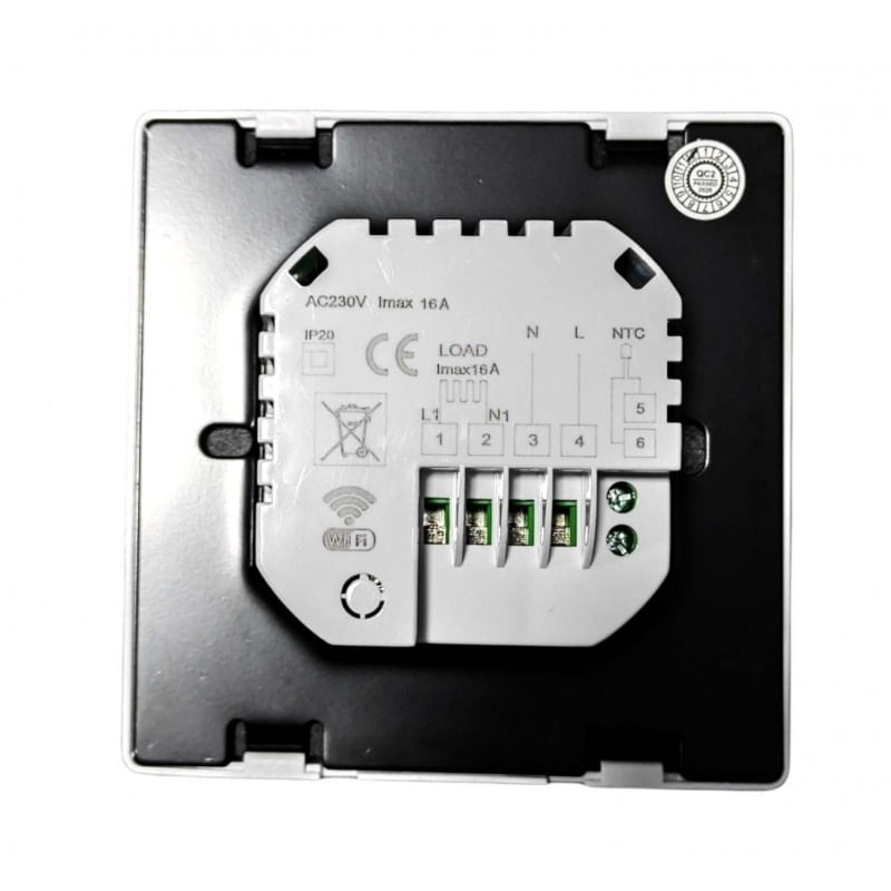 Termostat Techstar® Smart TH-20W, Wireless, 16A, 3500W, Google Home, Alexa, Tuya, Senzor Pardoseala, Negru - 3 | YEO