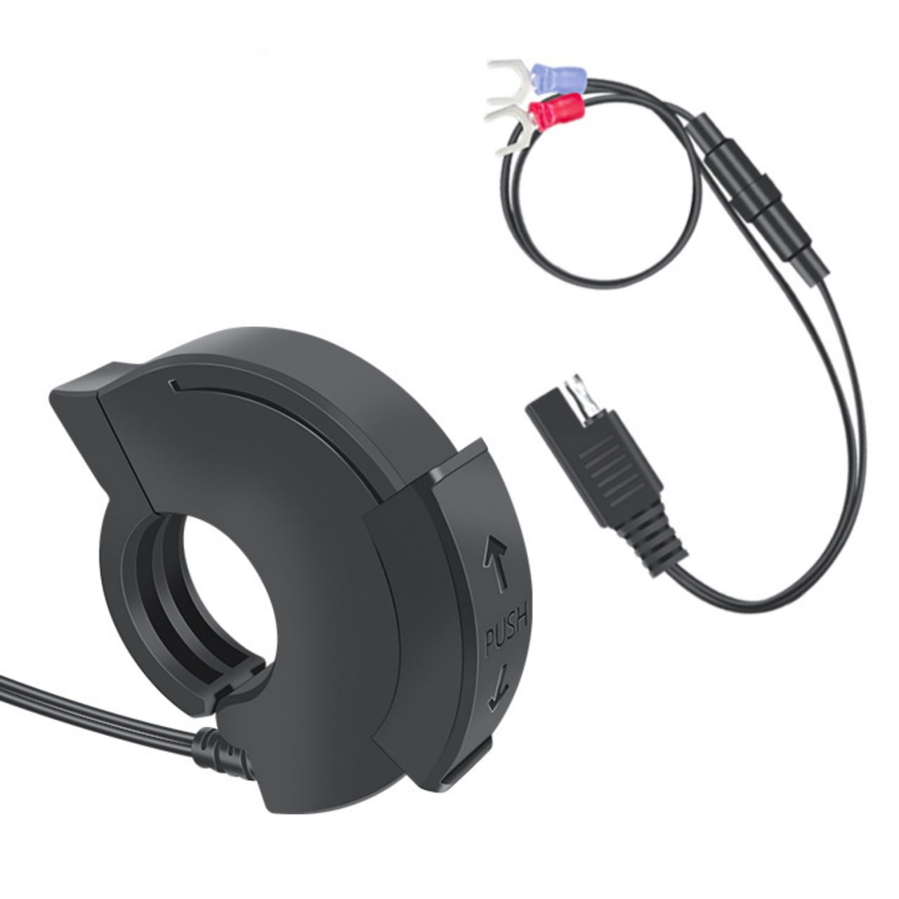 Incarcator de Motocicleta Techstar®, USB-C si USB cu port SAE Rezistent la Apa, Adaptor de Incarcare Rapida 12-24V