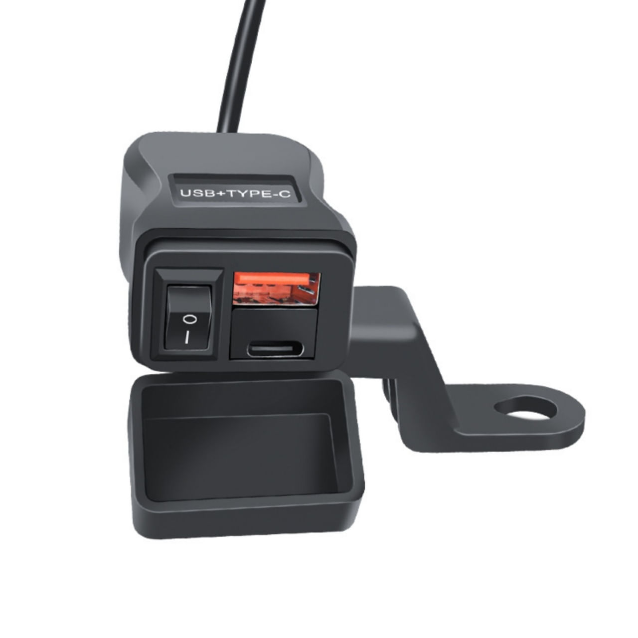 Incarcator USB pentru Motocicleta Techstar® A83PD, Porturi USB-C si USB cu Incarcare Rapida QC3.0, Instalare Dubla - 1 | YEO