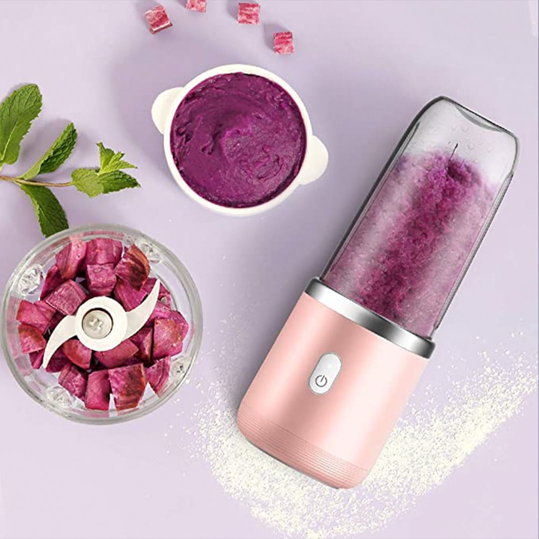 Mini Blender Portabil MRG M1153, Electric, Acumulator, 2 Recipiente, Roz - 3 | YEO