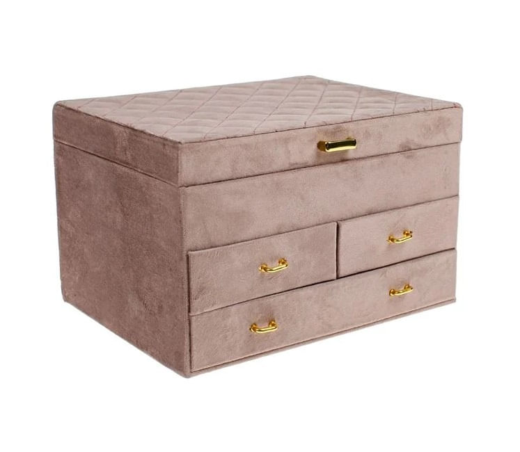 Cutie Organizator, cu Sertare pentru Bijuterii, 25x19x16cm, nude