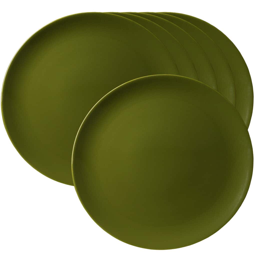 Servire cu Stil: Set 6 Farfurii Intinse Verde Lucios pentru Bucătăria Ta!