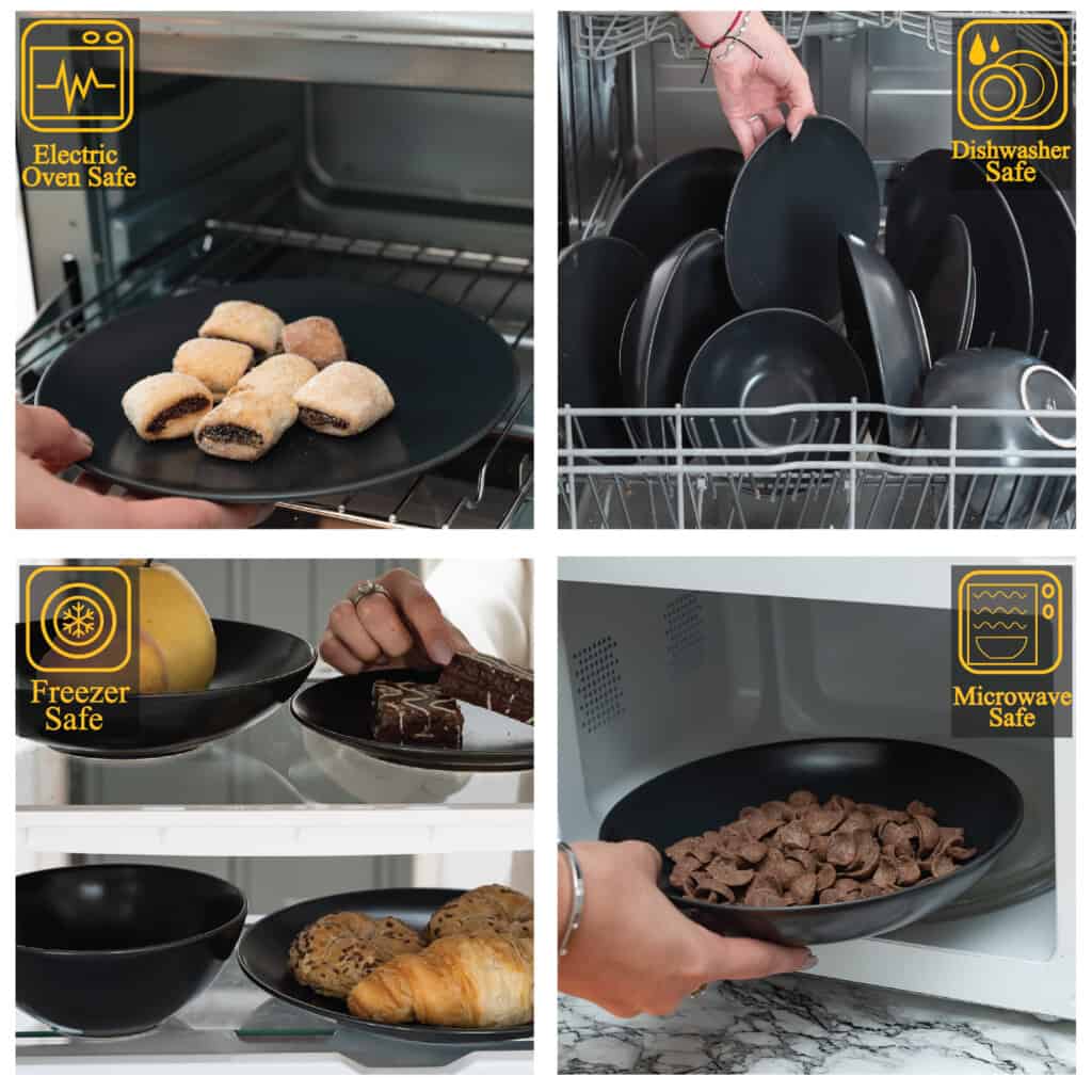 Set farfurii 24 piese, pentru 6 persoane, Anthracite, Cesiro, Gri Mat