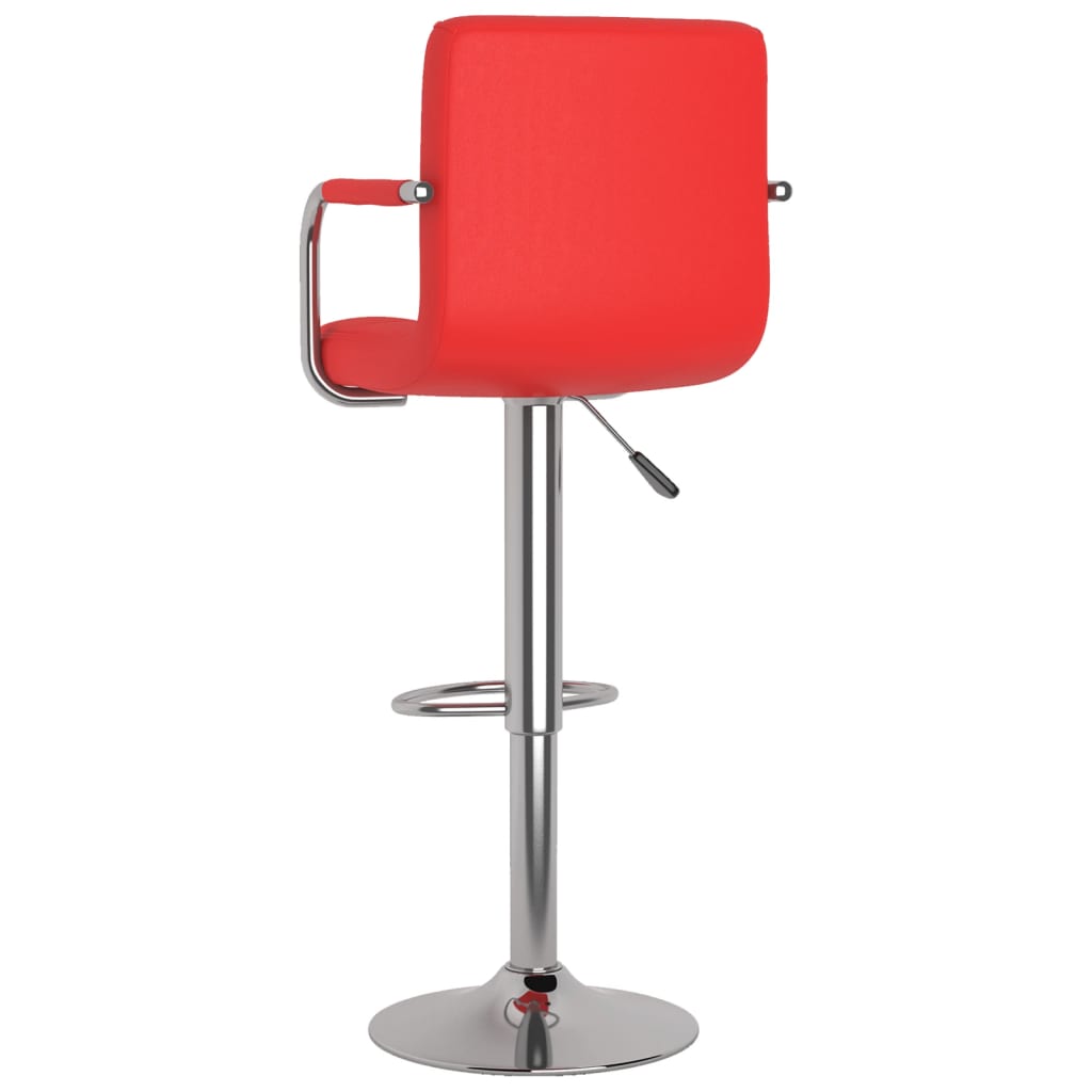 Scaune de bar, 2 buc., rosu, piele ecologica — imaginea 6
