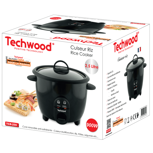 Oala de fiert orez Techwood TCR-259, 2.5L, 900W — imaginea 2