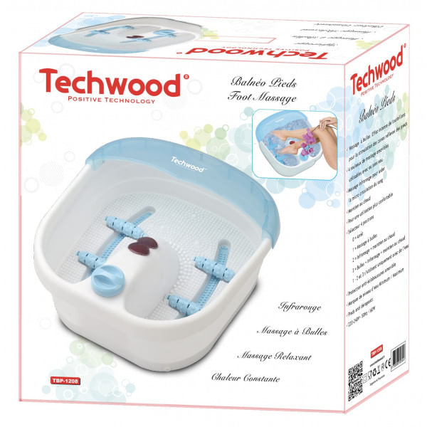 Cadita Hidromasaj Balneo Feet Techwood TBP-1208, infrarosu, 4 accesorii masaj, 600W