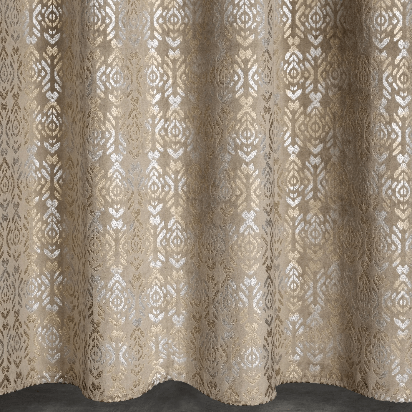 Draperie LAURA din catifea cu model de tip boho argintiu-auriu, 140 x 250 cm, - 3 | YEO