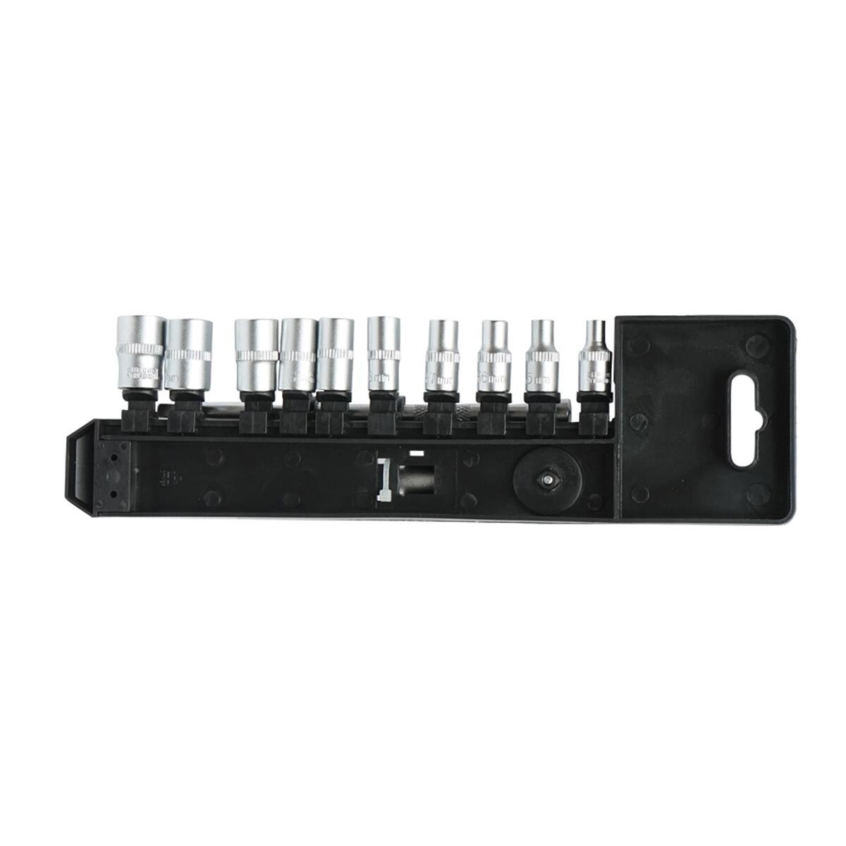 Trusa chei tubulare, 1/4", cu clichet reversibil, extensie, 12 piese, breckner germany — imaginea 2