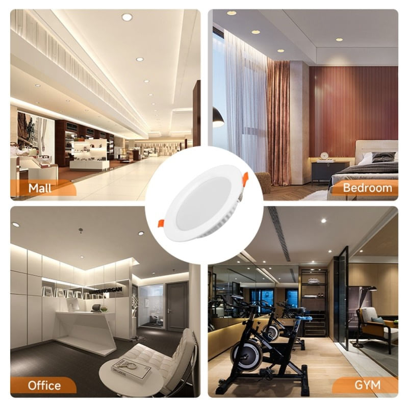Spot LED Incastrabil Techstar® CMJ-TD-001, 5W, 1800lm, Lumina Neutra 4000K, IP44, Rotund Ultra Slim, 98x70x30mm, Alb