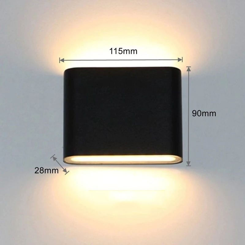 Aplica Exterior Techstar® LED Light C30, Putere 6W, A+, Rezistenta la Apa si Praf, Alb Cald, 3000K, Aluminiu, Negru