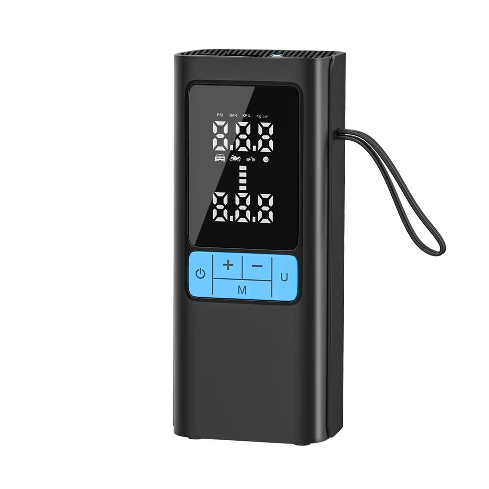 Compresor auto portabil wireless Techstar® MU002, afisaj digital LCD, lanterna LED, baterie reincarcabila 6000mAh