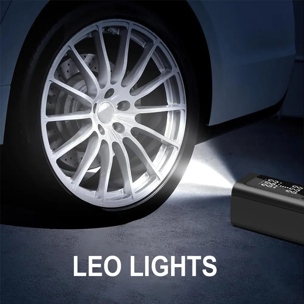 Compresor auto portabil wireless Techstar® MU002, afisaj digital LCD, lanterna LED, baterie reincarcabila 6000mAh - 3 | YEO