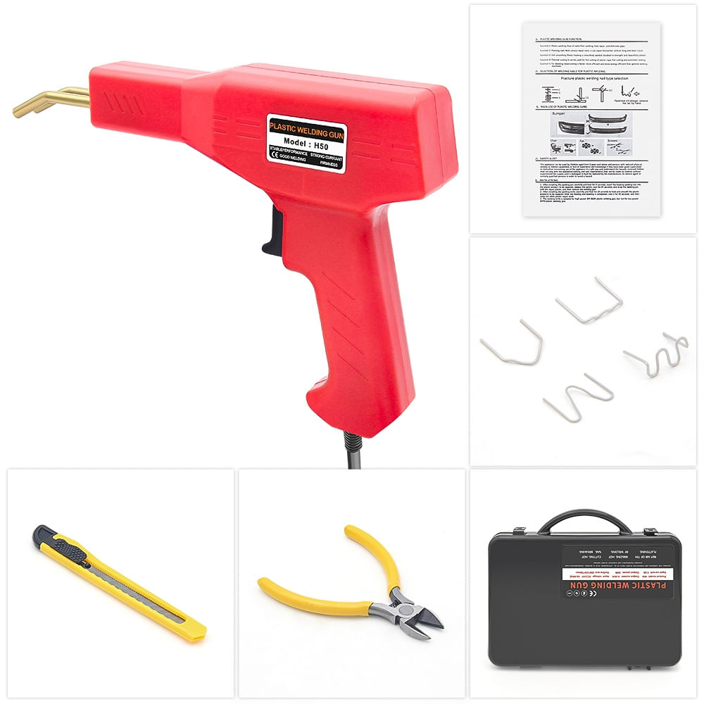 Trusa Profesionala de Sudat Plastic cu Pistol pentru Repararea Fisurilor, 50W, 200 Capse, Inclusiv Geanta de Transport - 3 | YEO