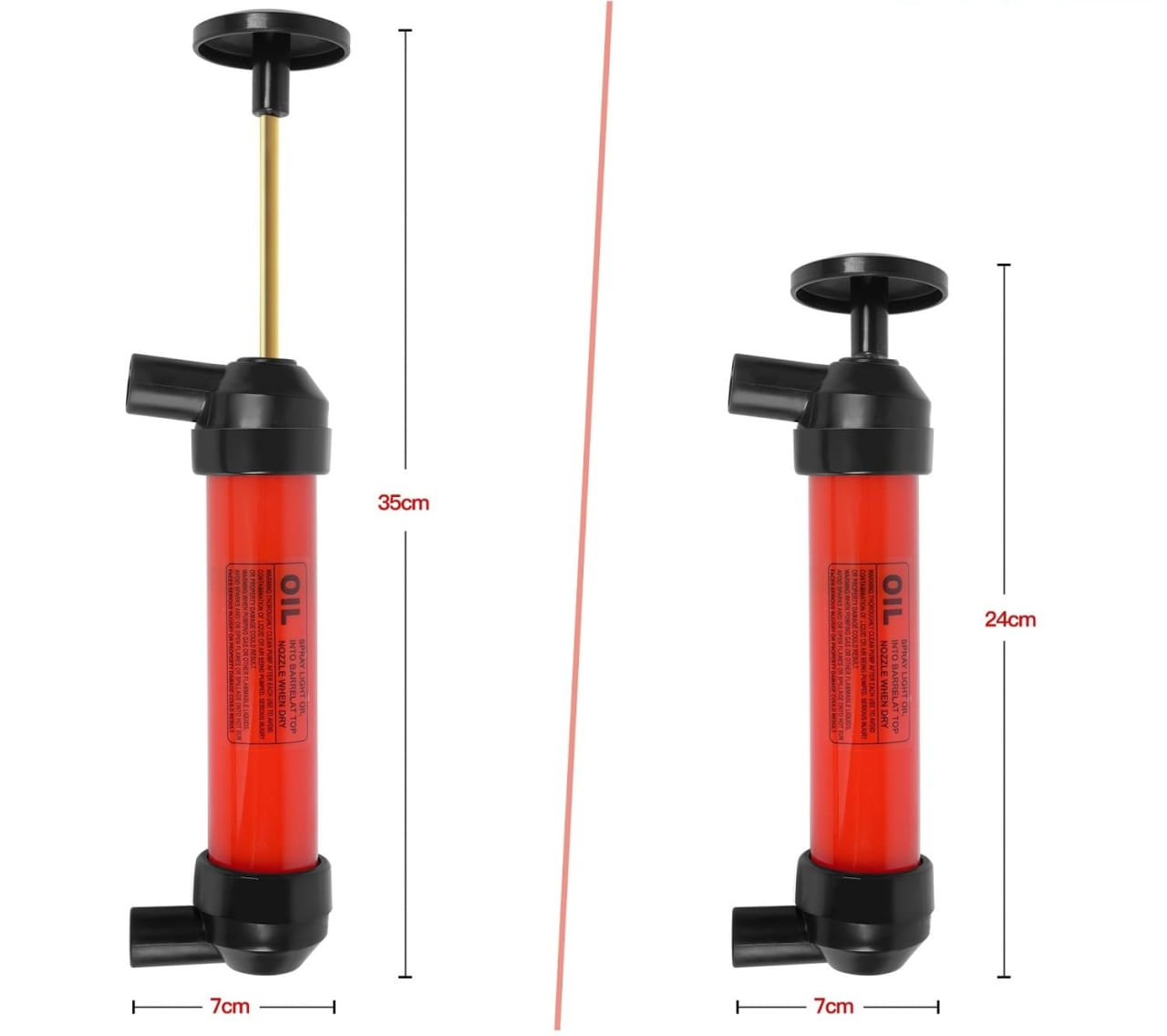 Pompa manuala aer si transfer lichide, cu 2 furtune de 130cm si capte incluse, umflare roti bicicleta, mingi, barci - 2 | YEO