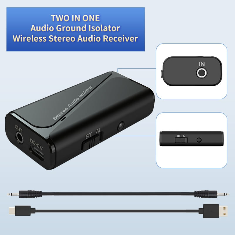Adaptor Audio Bluetooth 2 in 1 Techstar M29, Versiune 5.4, Izolator de Zgomot, Anti-interferenta, Sunet Clar - imagine 4