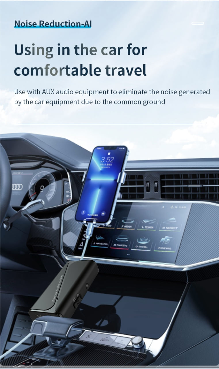 Adaptor Audio Bluetooth 2 in 1 Techstar M29, Versiune 5.4, Izolator de Zgomot, Anti-interferenta, Sunet Clar - imagine 5