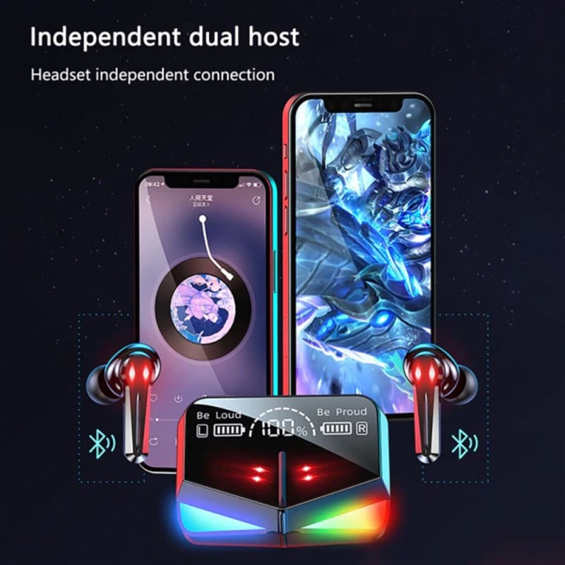 Casti Bluetooth Pentru Gaming Techstar® M28, Bluetooth 5.1, Microfon, Control Prin Atingere, Indicator LED, Rezistente - 3 | YEO
