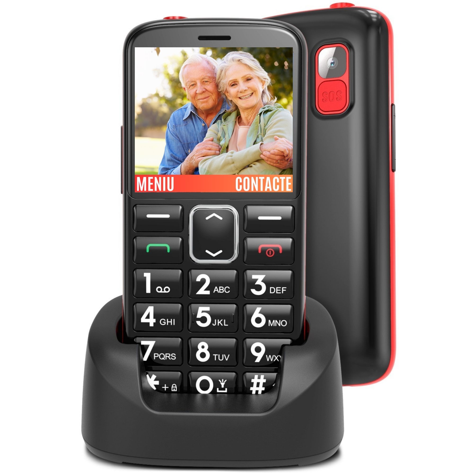 Telefon Mobil Seniori Taste Mari CZAY®, Meniu Limba Romana, Ecran Foarte mare, Camera Foto,Volum Puternic, 2G,Lanterna