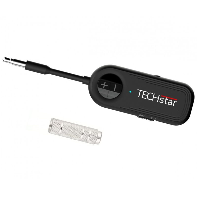 Adaptor Wireless 2 in 1 Receptor si Transmitator Audio TX/RX Techstar® M28 Negru, cu Bluetooth BT 5.3 si Conector Port