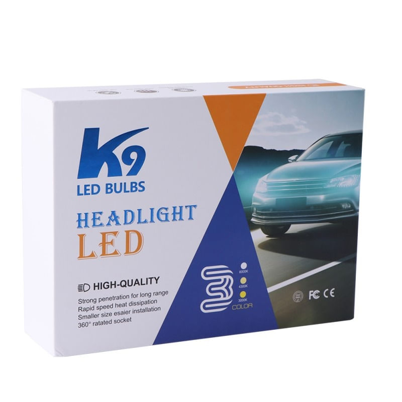 Set 2 LED-uri Auto Techstar® K9, 9005, 50w, 6000 Lumeni, 6500K, AUTO, 12-24 Volti, CSP, Canbus, Miez Cupru, Radiator - 2 | YEO
