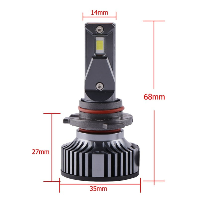 Set 2 LED-uri Auto Techstar® K9, 9005, 50w, 6000 Lumeni, 6500K, AUTO, 12-24 Volti, CSP, Canbus, Miez Cupru, Radiator