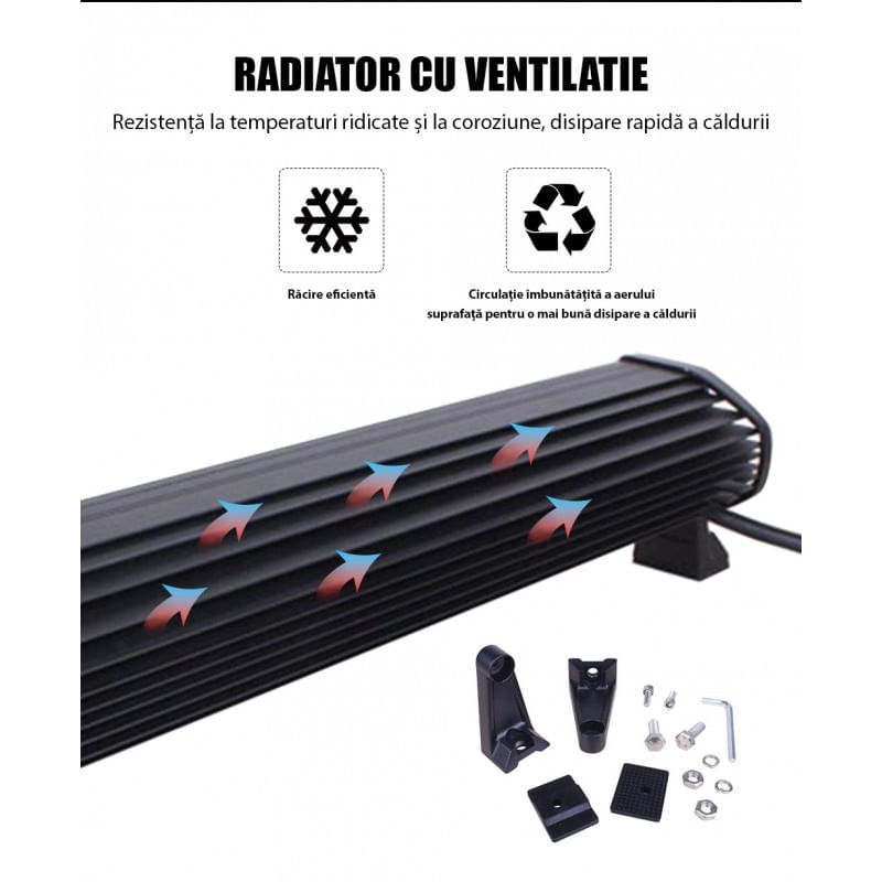 Bara proiectoare LED Auto Offroad Techstar® PNB2, 72W, 12V-24V, 6000 K, 5280 Lumeni, IP 67, 36 cm, Flood Beam 60° cu - imagine 10