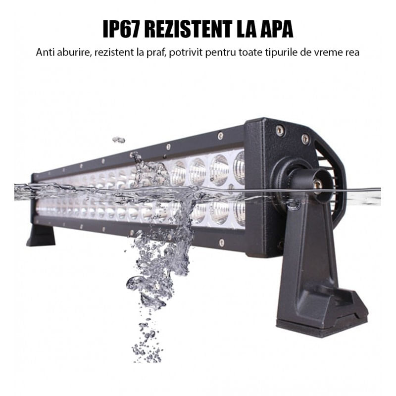 Bara proiectoare LED Auto Offroad Techstar® PNB2, 72W, 12V-24V, 6000 K, 5280 Lumeni, IP 67, 36 cm, Flood Beam 60° cu